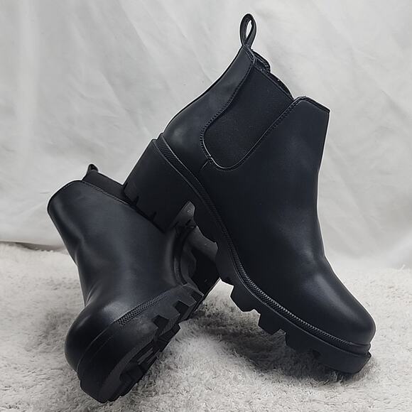 STEVE MADDEN STYLE HADLEE LUG SOLE ANKLE CHELSEA BLACK BOOTIE WOMEN'S 11 NWOB 😊 - Picture 14 of 16